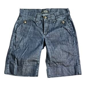 James Jeans Womens Chambray Shorts 27 Preppy Twee Denim Jean Casual